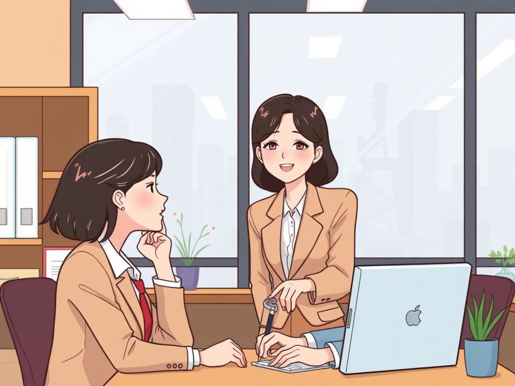 Korean webtoon cover with a stylish office romance